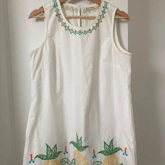 Anthropologie Roller Rabbit White Dress 100% Cotton - Picture 2 of 5